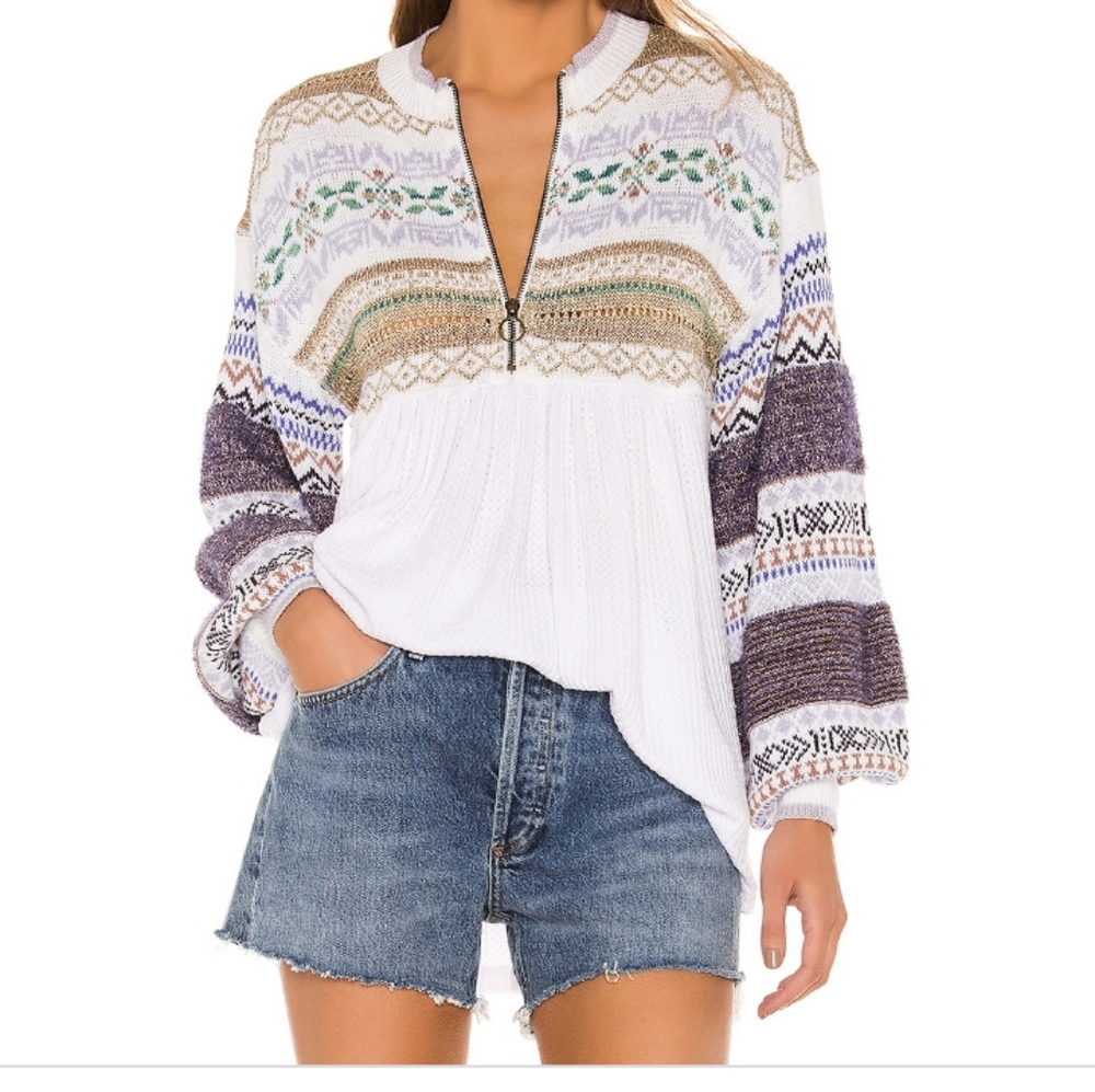 New Free People Cabin Fever cottage sweatshirt